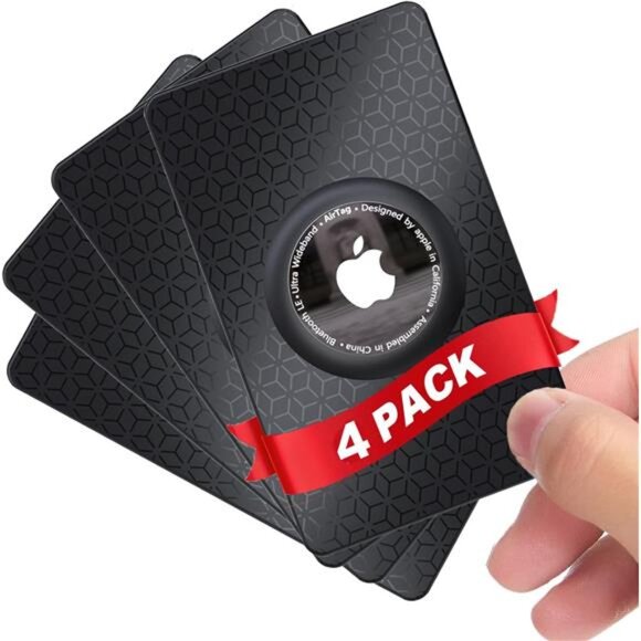 4 Pack Wallet Airtag Holder, Ultra Thin Airtag Wallet Card, Light Airtag Holder - Picture 1 of 7